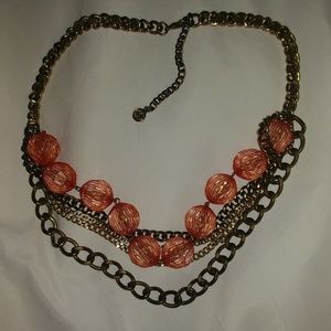 Simply Vera Wang Orange and Gold Necklace